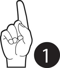 sign language number 1 outline
