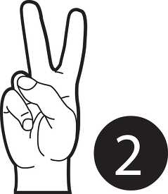 sign language number 2 outline