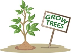 sign that states grow plant clipart