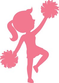 silhouette clipart cheerleader holding pom pom