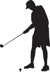 silhouette clipart of golfer