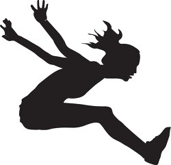 silhouette female track and field jump