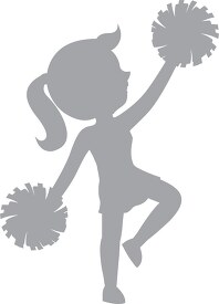 silhouette gray clipart cheerleader holding pom pom