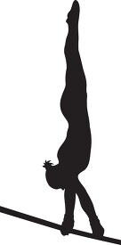 silhouette gymnast on uneven bars clipart