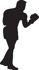 silhouette of a boxer clipart