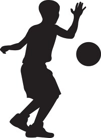 silhouette of a boy playing basketball clipart