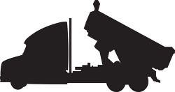 silhouette of a dump truck clipart