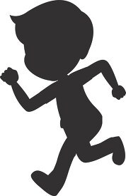 silhouette of boy running clipart