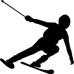 silhouette of downhill skier clipart