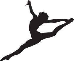 silhouette performing gymnastics floor exercise clipart