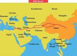 silk road route map clipart image