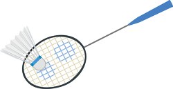 single badminton racquet with shuttlecock clipart