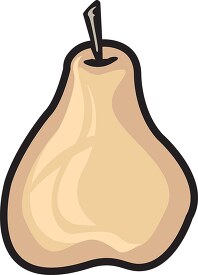 single brown pear clipart