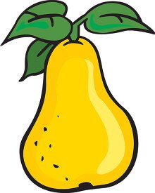 single pear with leaves clipart
