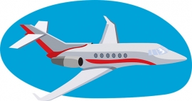 single prop passenger airplane clipart image flat design