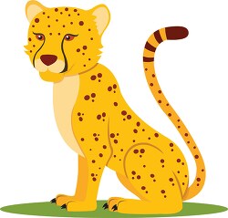 sitting cute cheetah clipart