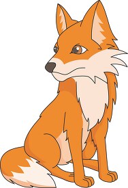 sitting red fox clipart
