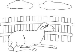 sitting sheep outline