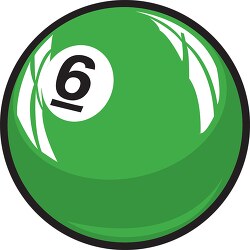 six number billard ball clipart