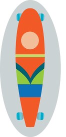 skateboard top view vector illustration
