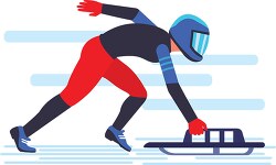 skeleton athlete winter sports clipart