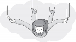 skydiver flying through air gray 6
