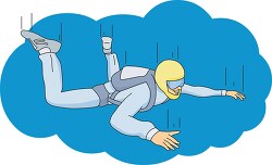 skydiver in freefall clipart