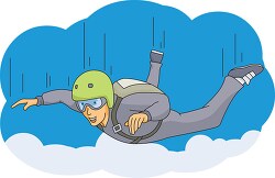 skydiving in the clouds clipart