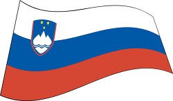 Slovenia flag flat design wavy clipart