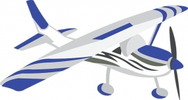small personal prop plane clipart