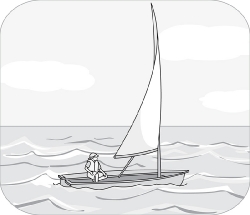 small sailing boat 04 gray clipart image