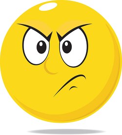 smiley face character angry expression clipart