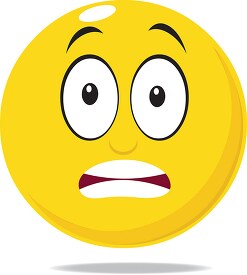 smiley face character frightened expression clipart