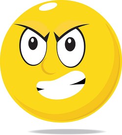 smiley face character furious expression clipart