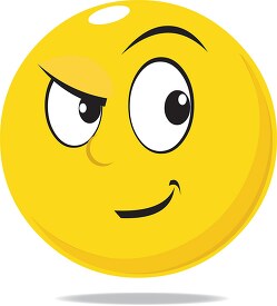 smiley face character suspicious expression clipart