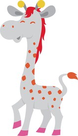 smiling giraffe cartoon stule gray color
