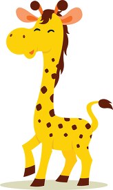 smiling giraffe cartoon style clipart