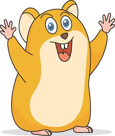 smiling hamster cartoon character clipart