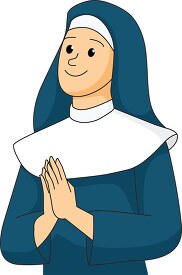 smiling nun in prayer