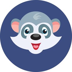 smiling raccoon character icon