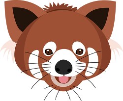 smiling red panda face vector clipart