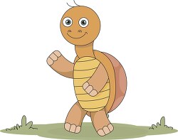 smiling waving cartoon turtle character clipart