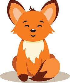 smirkey fox cartoon style clipart