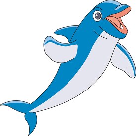smling cartoon style dolphin clipart