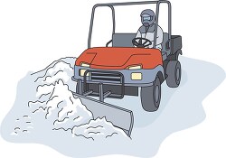 snow plow moving snow after storn clipart.