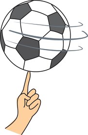 soccer ball balanced on finger
