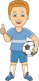 soccer playing with thumbs up clipart