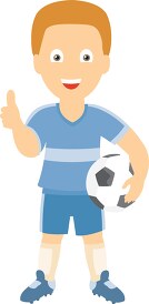 soccer playing with thumbs up no line clipart