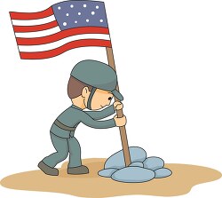 soldier with american flag