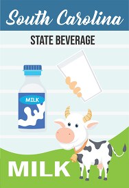 south carolina state beverage milk vector clipart
